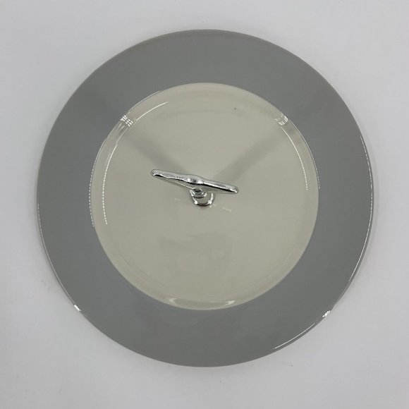 Rouned Handled Serving Plate 9303 Vintage White Gray China 10” Silver Tidbit - Picture 2 of 7